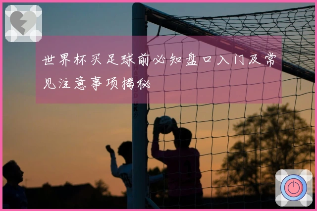 世界杯买足球前必知盘口入门及常见注意事项揭秘